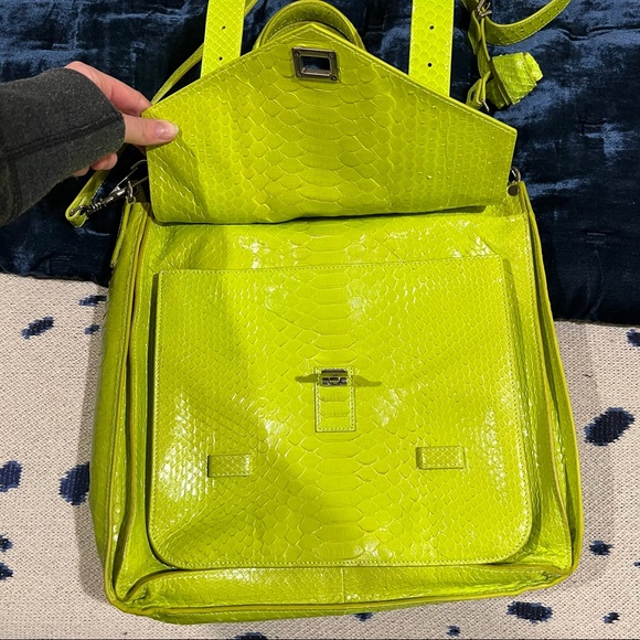 Proenza Schouler PS1 Tote Neon Yellow Python - Picture 7 of 16
